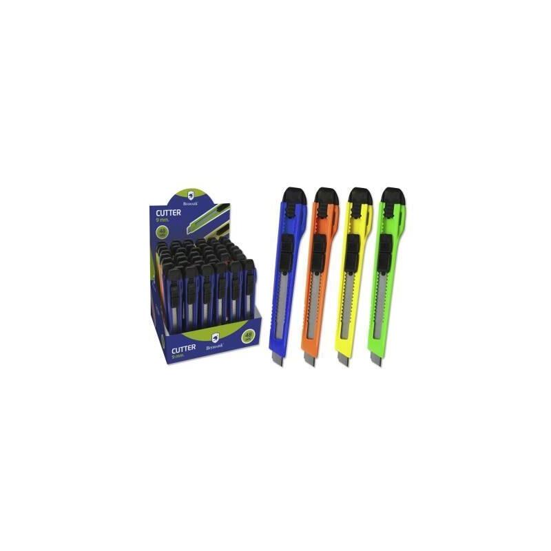 Pack De 48 Unidades Bismark Cutter Estrecho / Cuchilla Fracturable De 9 Mm / Sistema Bloqueo Cuchilla Intercambiable Colores Surtidos