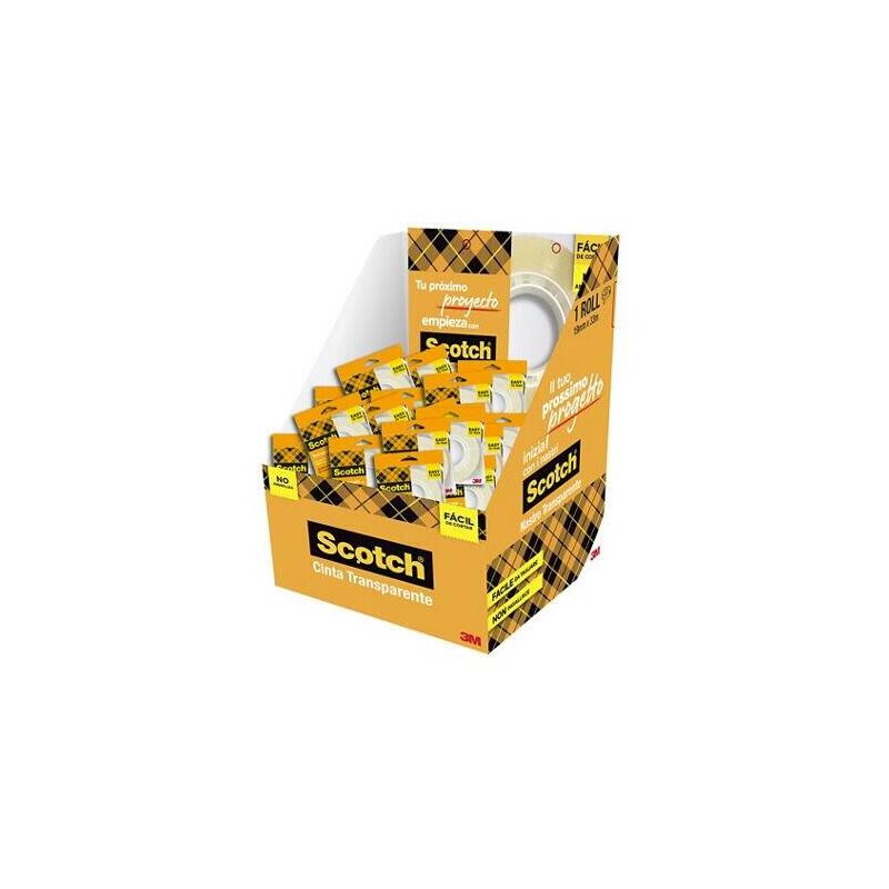 Pack De 48 Unidades Scotch 508 Cinta Adhesiva 19mm X 33m - Facil De Cortar - Transparente