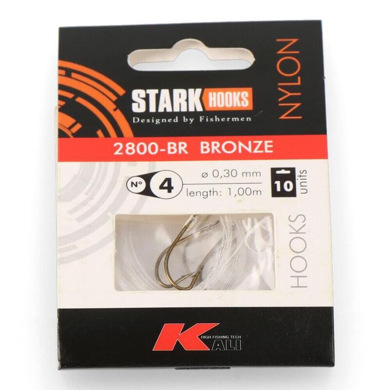 Pack De 5 Unidades - Anzuelo 2800-Br Bronce Montado Recto, Tamaño Nº 4, 10 Uds