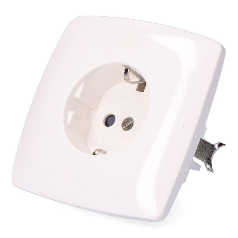 Pack De 5 Unidades - Base T/T Empotrar Lisa Tipo Schuko 10/16 A 250 V, Blanca (Retractilado)