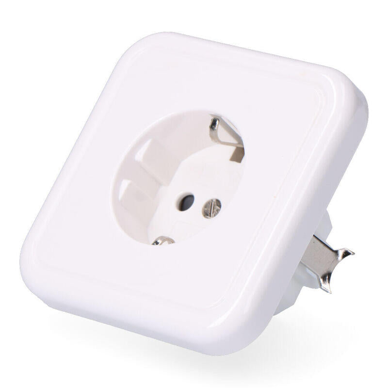 Pack De 5 Unidades - Base T/T Empotrar Tipo Schuko 10/16 A 250 V, Blanca (Retractilado)