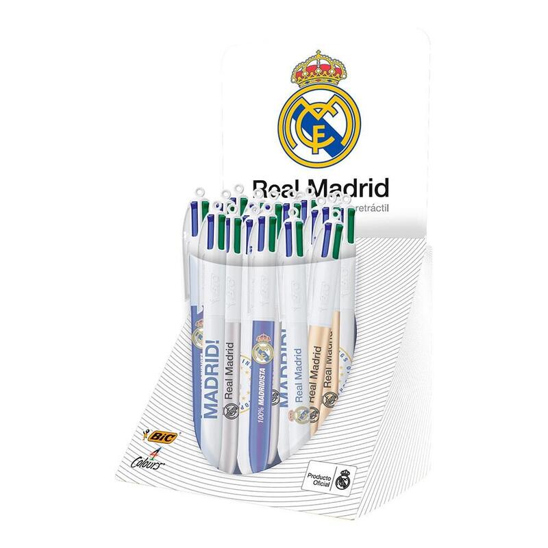 Pack De 5 Unidades - Bolígrafo Real Madrid Cf, Tinta 4 Colores, Modelos Variados