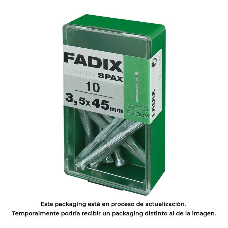 Pack De 5 Unidades - Caja S 10 Unid. Clavo Cp Estriado Acero 3,5x45mm Fadix