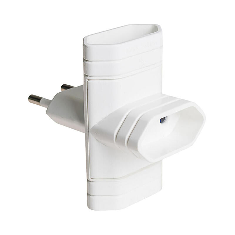 Pack De 5 Unidades - Clavija Triple 10a 250v 4mm 2300w Blanco. Solera 6009.