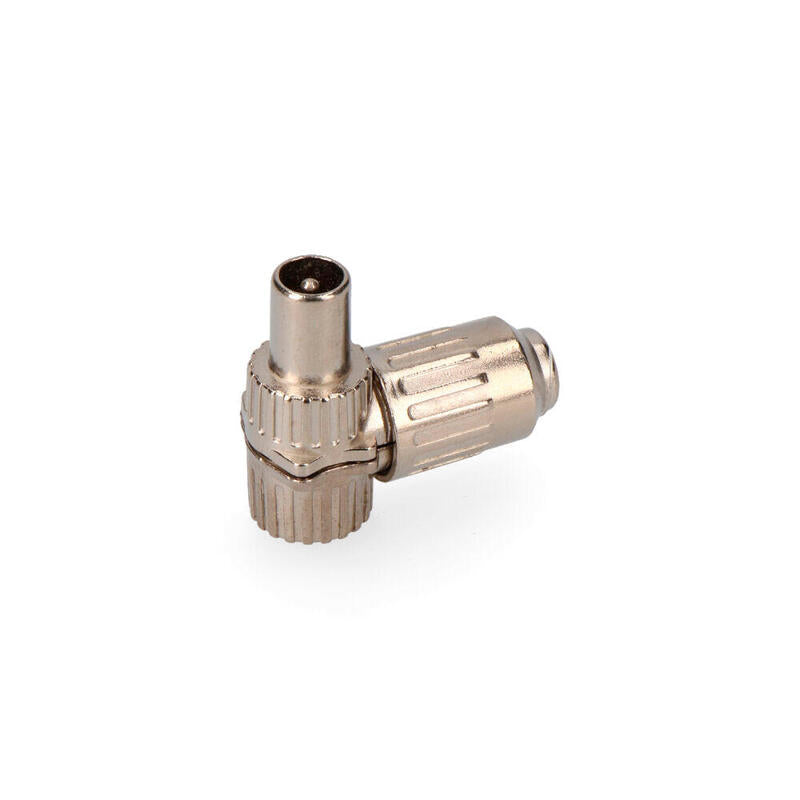 Pack De 5 Unidades - Clavija Tv Acodada Metalica 9,5mm Edm Envasada