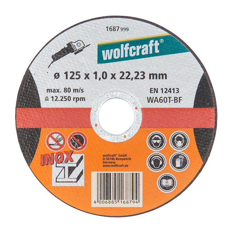 Pack De 5 Unidades - Disco Corte Precisión Acero Inoxidable Ø125 X 1,0 X 22,23 Mm