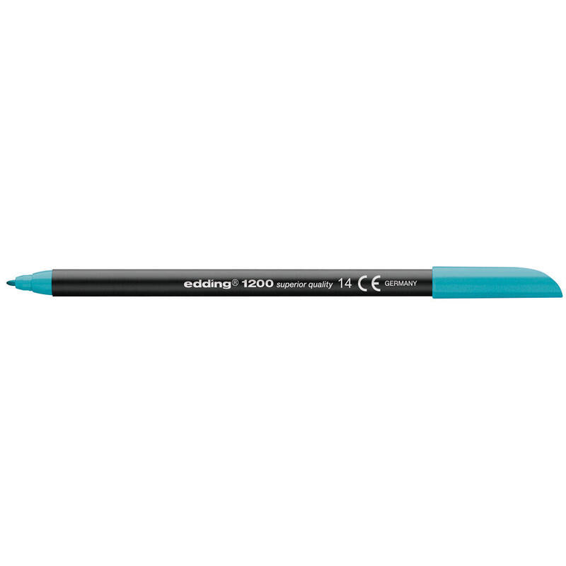 Pack De 5 Unidades Edding 1200 Rotulador Permanente Punta Redonda - Trazo Entre 0.5 Y 1 Mm. - Tinta Con Base De Agua - Color Azul Turquesa