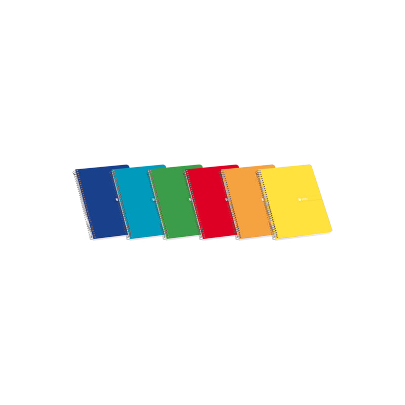 Pack De 5 Unidades Enri 4º Tapa Dura Cuaderno Espiral 4x4 Con Margen - 80 Hojas - Tapa Dura Resistente - Cuadriculado