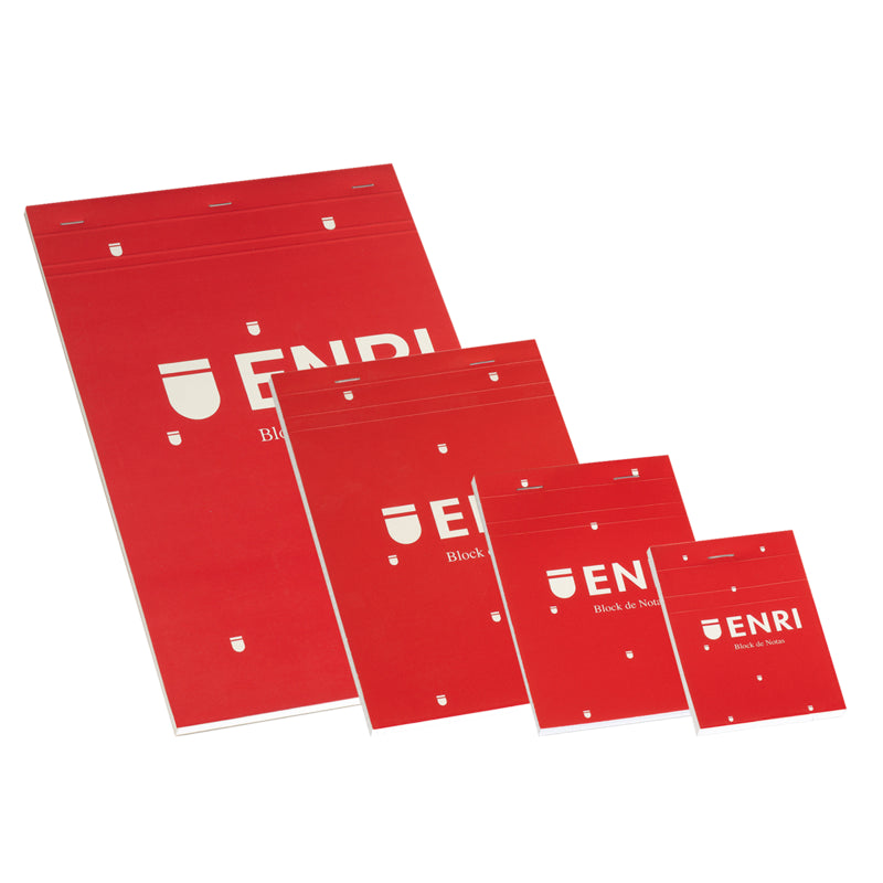 Pack De 5 Unidades Enri A4 Tapa Blanda Bloc De Notas - Grapado 4x4 - 80 Hojas - Color Rojo