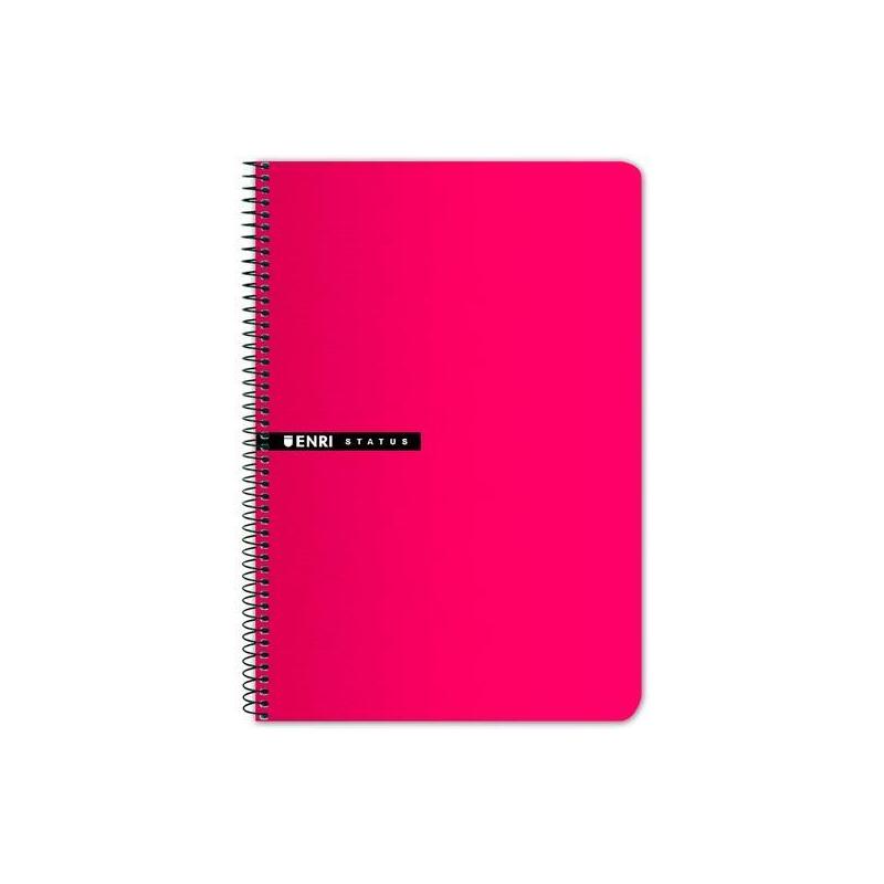 Pack De 5 Unidades Enri Cuaderno Espiral 100h Folio T/Dura 4x4 Rojo
