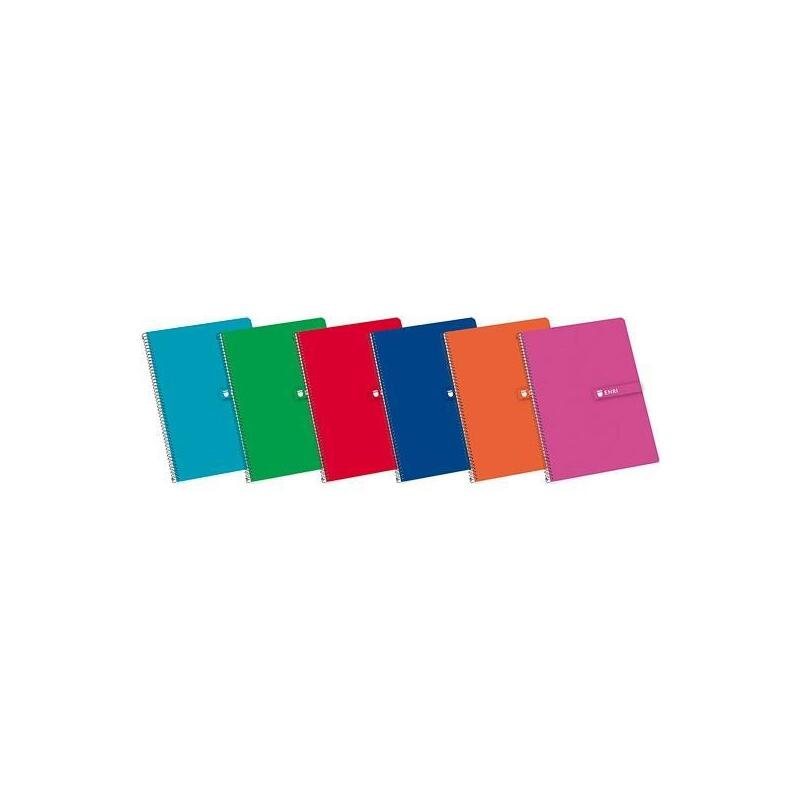 Pack De 5 Unidades Enri Cuaderno Espiral Folio T/ Dura 80h Doble Pauta 3mm 60gr Colores Surtidos