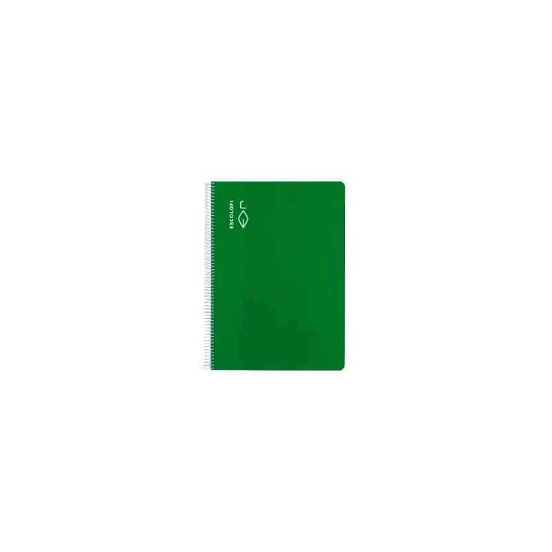 Pack De 5 Unidades Escolofi Cuaderno Espiral 40h A4 70gr Pauta 3 C/Margen Verde