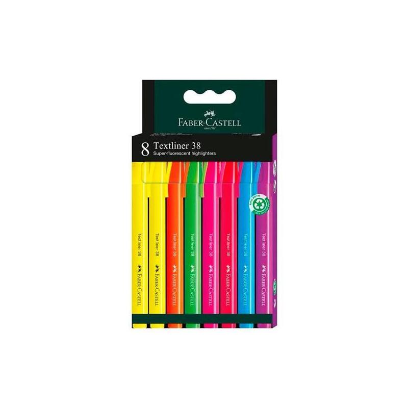 Pack De 5 Unidades Faber Castell Marcador Fluorescente Textliner 38 C/Surtidos Blíster 8 Ud