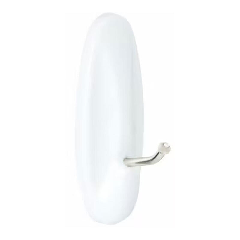Pack De 5 Unidades - Gancho Punta Metálica, Mediano, Blanco, 29 X 79 X 29 Mm, 2 Uds + 4 Tiras, Carga Max 1,3 Kg