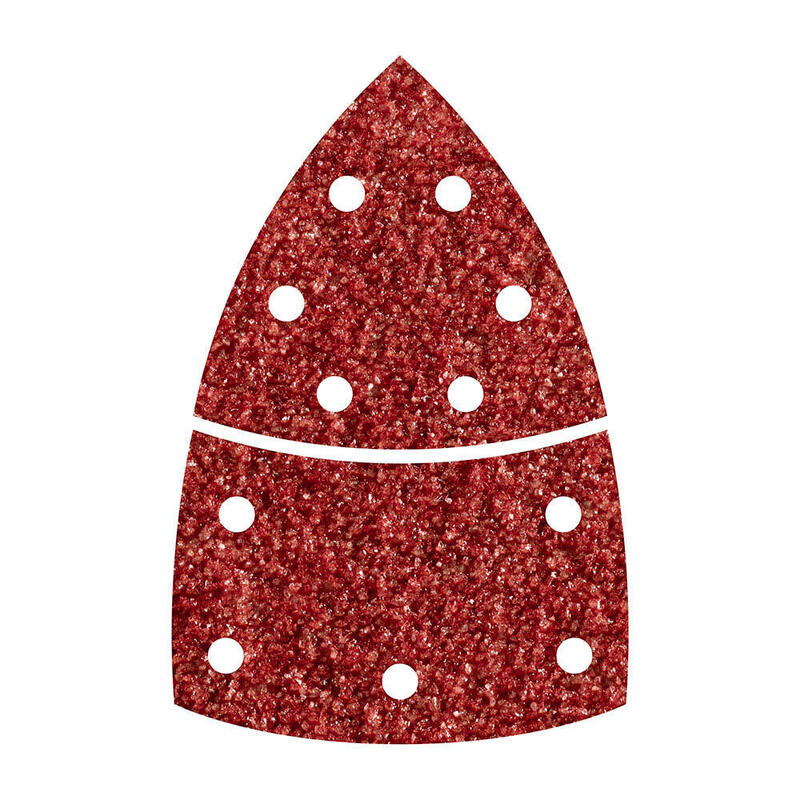 Pack De 5 Unidades - Hojas De Lijar Adhesivas De Corindón Perforadas Triangular, Grano 80, Pack 10 Uds