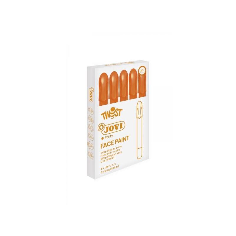Pack De 5 Unidades Jovi Twist Stick De Pintura De Cara - Hipoalergenico - Base Agua - Facil Aplicacion - Gran Cobertura