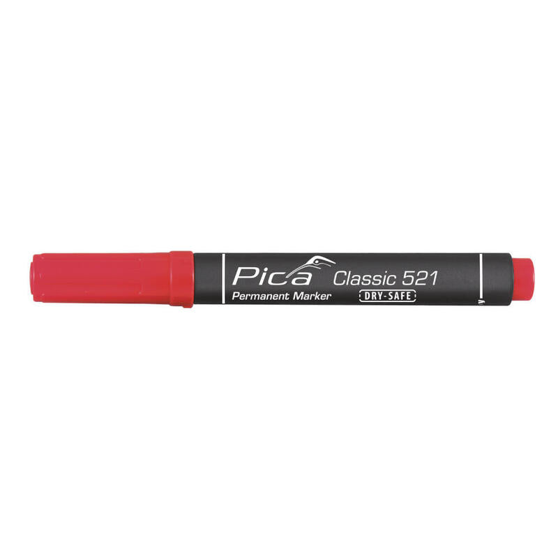 Pack De 5 Unidades - Marcador Permanente Tipo Pincel Rojo