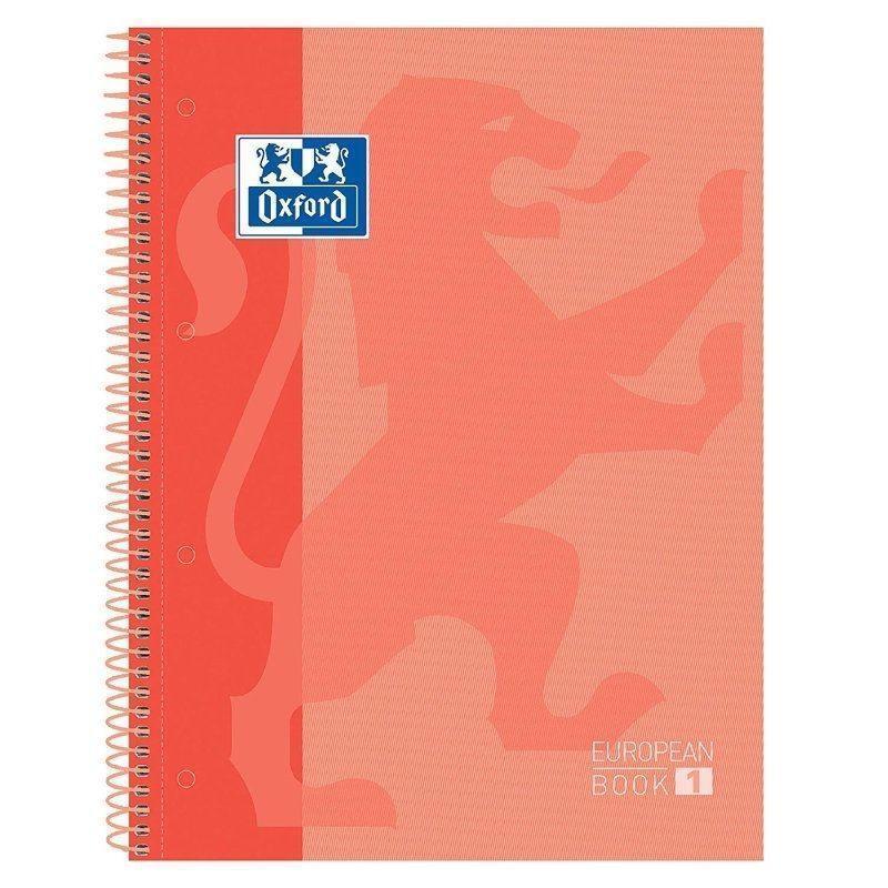 Pack De 5 Unidades Oxford Cuaderno Classic Europeanbook 1 Write&Erase 80h A4+ 5x5mm Microperforado T/Extradura Melocoton