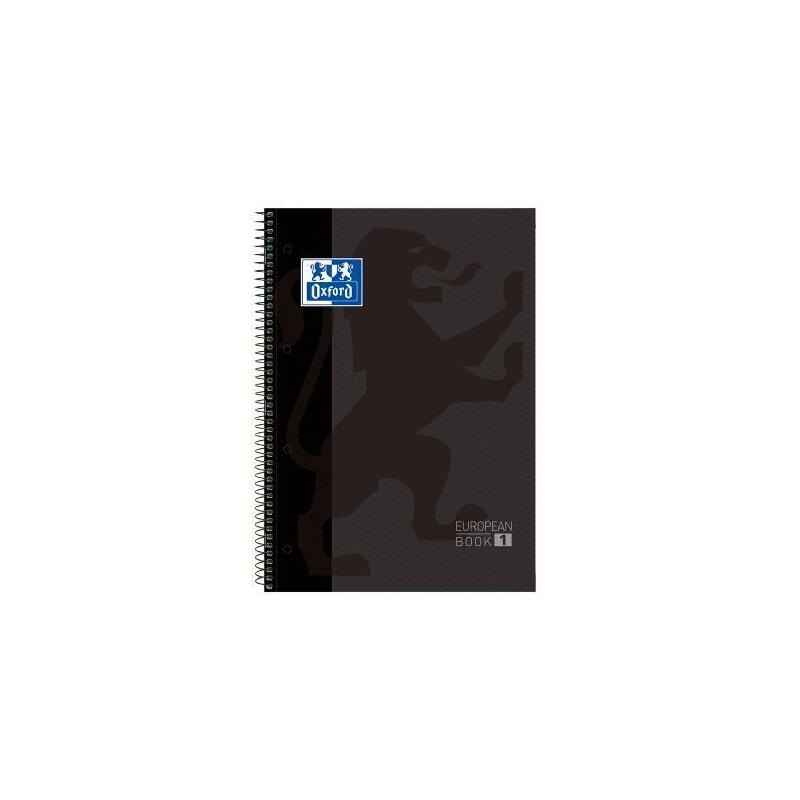 Pack De 5 Unidades Oxford Cuaderno Classic Europeanbook 1 Write&Erase 80h A4+ 5x5mm Microperforado T/Extradura Negro