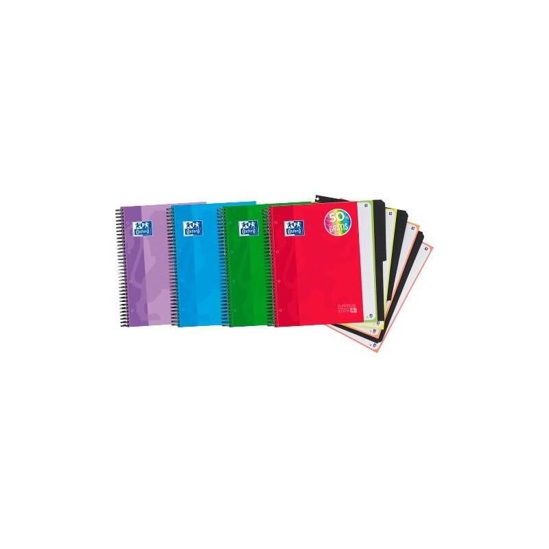 Pack De 5 Unidades Oxford Cuaderno Classic Europeanbook 4 Write&Erase 120h A4+ 5x5 Microperforado Con Separadorest/Extradura C/Surtidos
