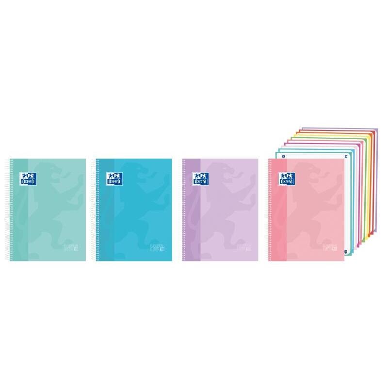 Pack De 5 Unidades Oxford Cuaderno De Espiral - Formato A4+ - 200 Hojas - Cuadricula 5x5mm - Tapa Extradura - Anti