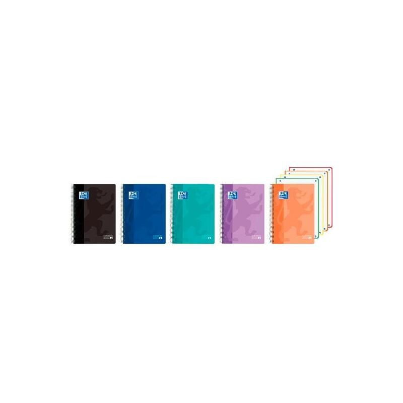 Pack De 5 Unidades Oxford Cuaderno Europeanbook 4 Classic 120h A5+ 5x5 Write&Erase T/Plástico C/Surtidos Vivos