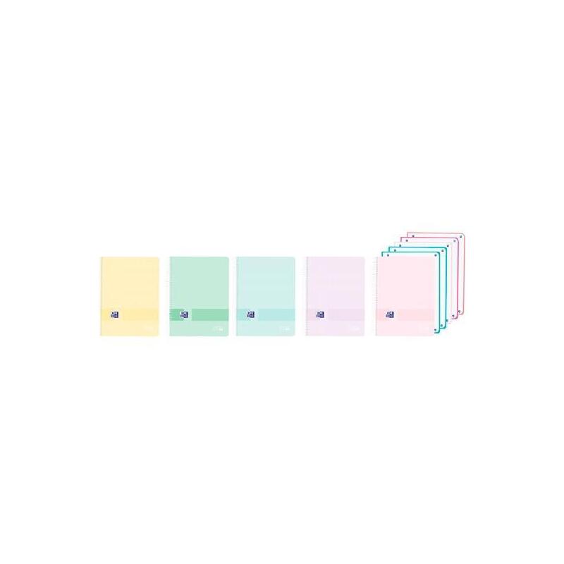 Pack De 5 Unidades Oxford Cuaderno Europeanbook 5 Live&Go 120h A4+ 5x5 Write&Erase T/Plástico C/Surtidos Pastel