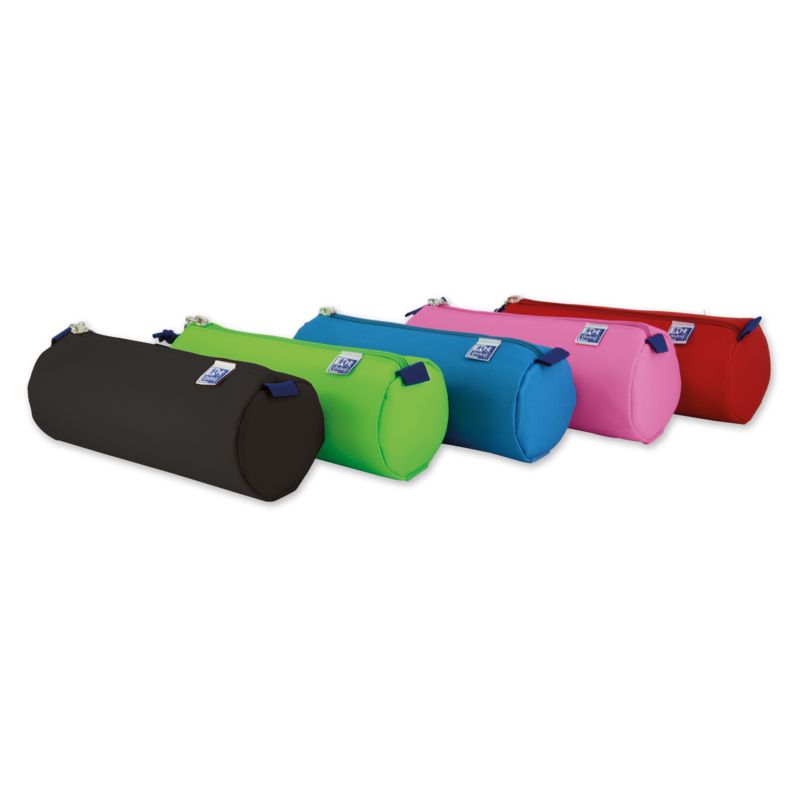 Pack De 5 Unidades Oxford Kangoo Kids Estuche Redondo Grande - Poliester Resistente - Colores Surtidos