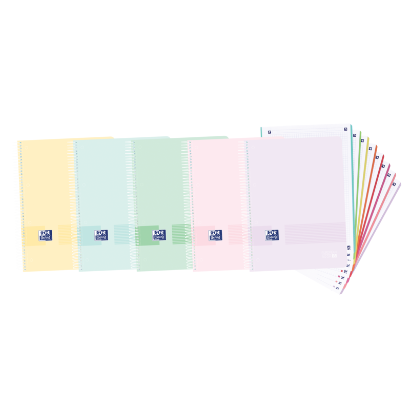 Pack De 5 Unidades Oxford Live & Go A4+ Europeanbook - Tapa De Plastico - 160 Hojas - Colores Surtidos