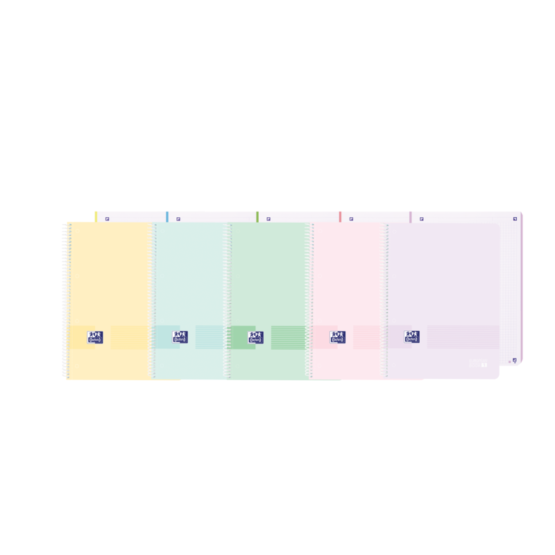 Pack De 5 Unidades Oxford Live&Go Europeanbook 1 Tapa De Plastico A4+ 5x5 - 80 Hojas - Colores Surtidos