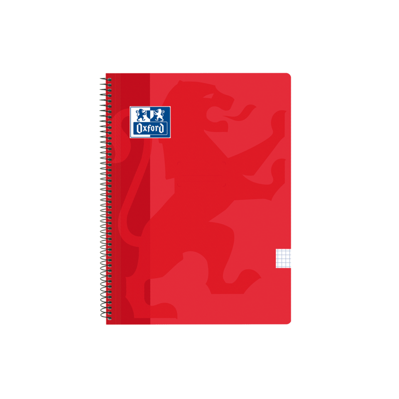Pack De 5 Unidades Oxford School Classic Cuaderno Espiral Tapa De Plastico Folio 4x4 - 80 Hojas - Tapa De Plastico -