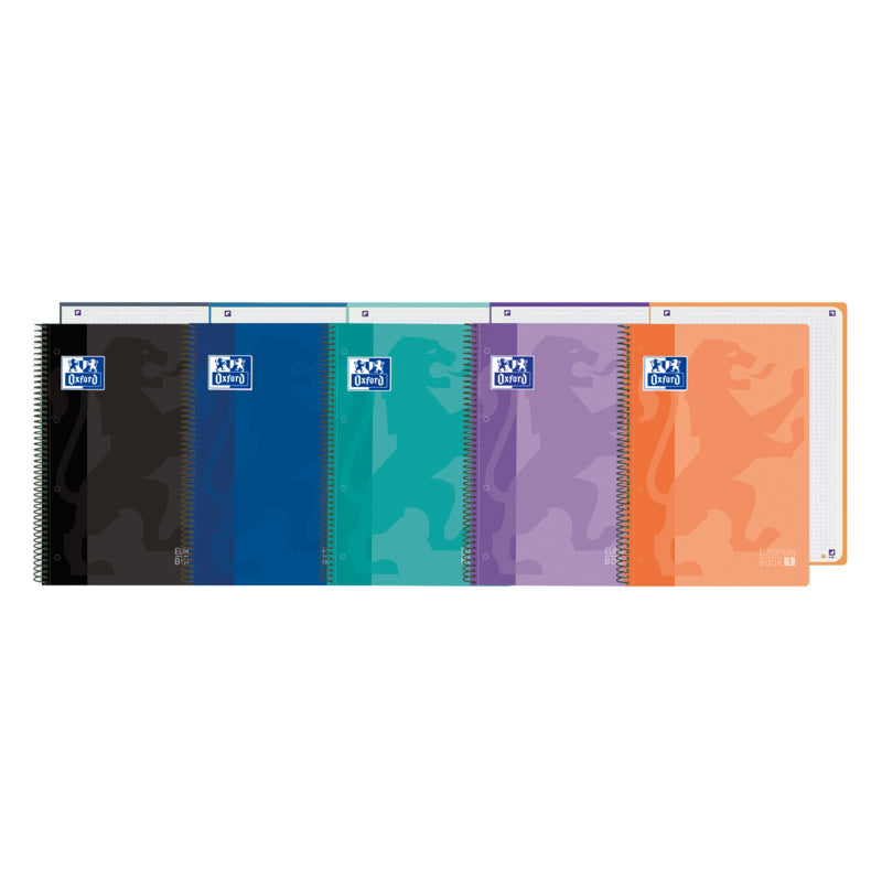 Pack De 5 Unidades Oxford School Classic Europeanbook 1 - Tapa De Plastico A4+ - 5x5 - 80 Hojas