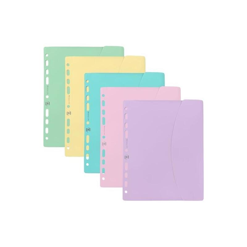 Pack De 5 Unidades Oxford Sobre Multitaladro Con Velcro Live&Go A4+ Plástico Flexible Opaco C/Surtidos Pastel