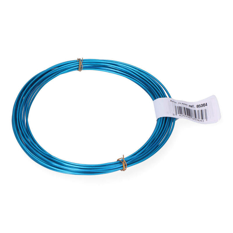 Pack De 5 Unidades - Pack 1 Unid. Rollo Alambre Aluminio 1,5mm 5m Azul Claro