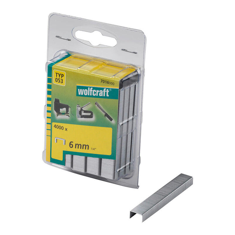 Pack De 5 Unidades - Pack 4000 Grapas De Lomo Ancho 6mm. Tipo 053. 7016000 Wolfcraft