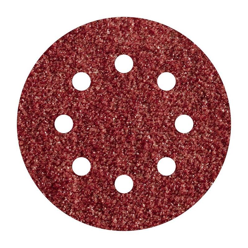 Pack De 5 Unidades - Pack 5 Hojas De Lijar Adhesivas, Corindón Grano 80 Perforadas Ø125mm 2070000 Wolfcraft