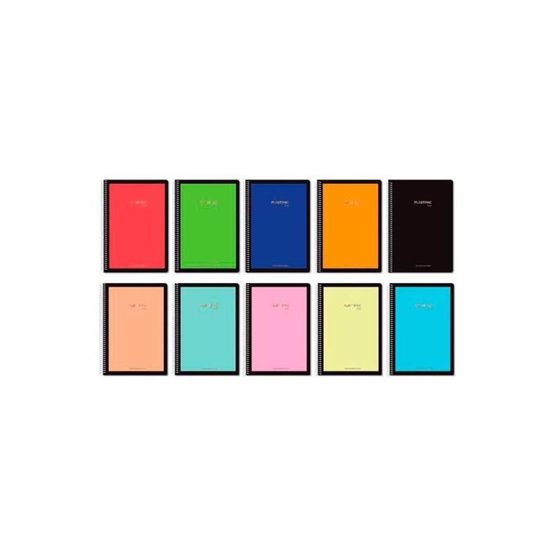 Pack De 5 Unidades Pacsa Cuaderno Plastipac Serie Lux 80h Folio Tapa Pp Colores Vivos/Pastel Surtidos