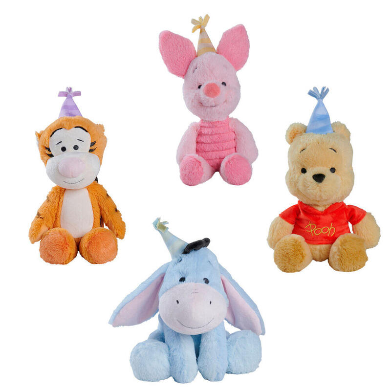 Pack De 5 Unidades - Peluche Aniversario Winnie The Pooh Disney 25cm Surtido