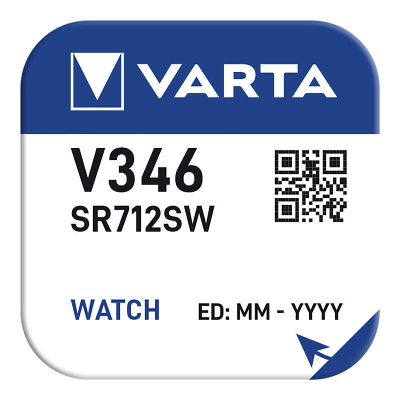 Pack De 5 Unidades - Pila De Boton Sr712sw - V346 Varta 10mah (Blister 1 Unid.) Ø7,9x1,25mm