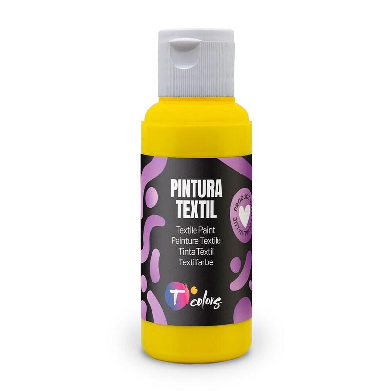 Pack De 5 Unidades - Pintura Textil Amarilla, 80 Ml