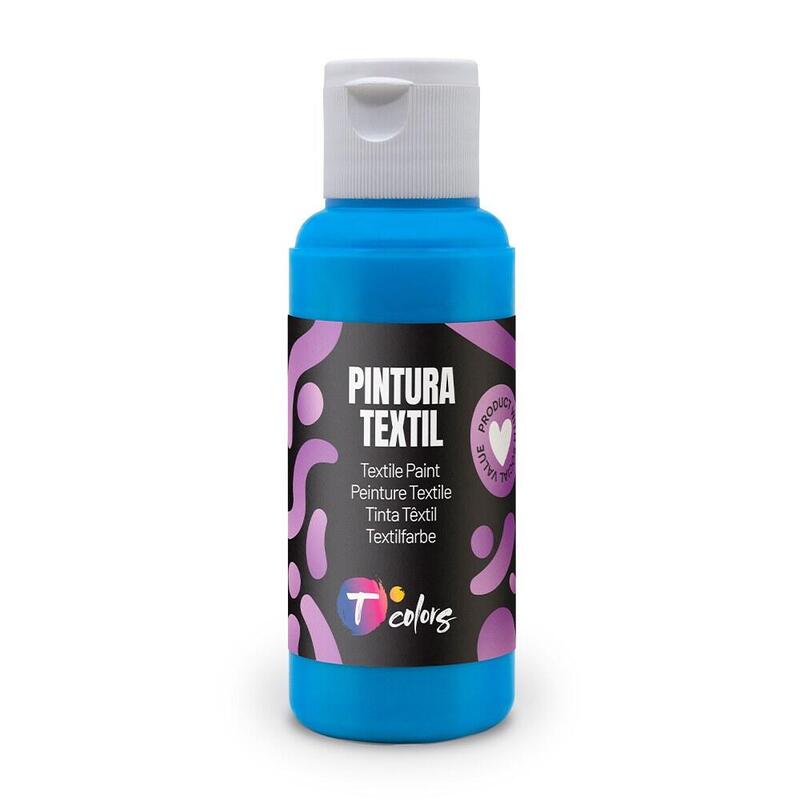Pack De 5 Unidades - Pintura Textil Azul Cyan, 80 Ml