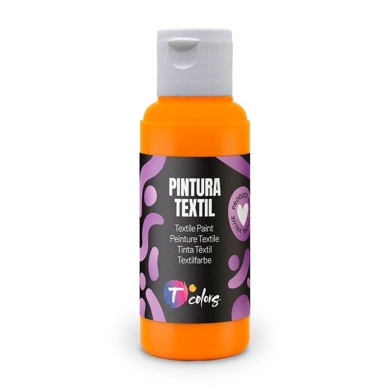 Pack De 5 Unidades - Pintura Textil Naranja, 80 Ml