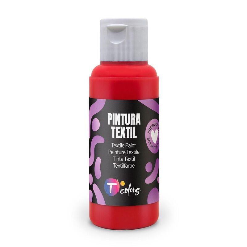 Pack De 5 Unidades - Pintura Textil Rojo, 80 Ml