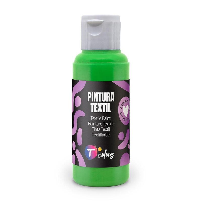 Pack De 5 Unidades - Pintura Textil Verde Claro, 80 Ml