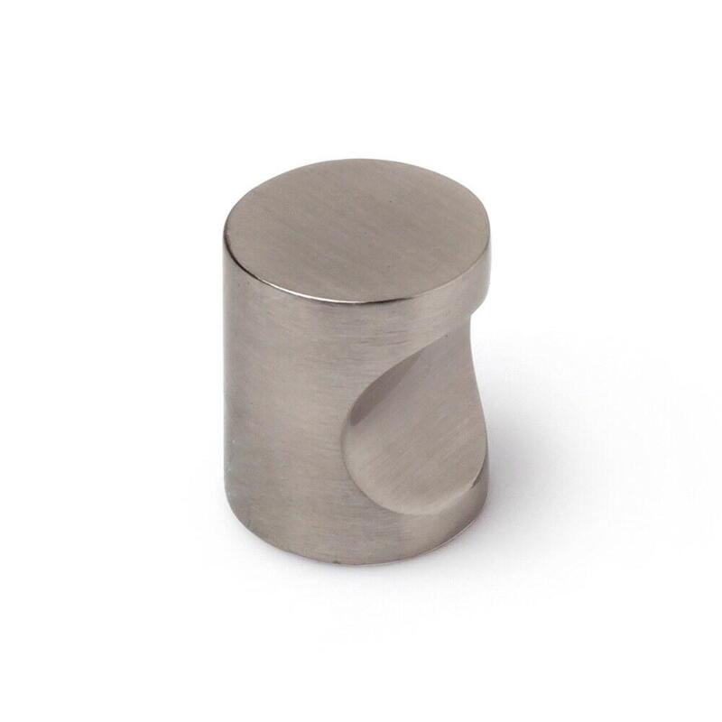 Pack De 5 Unidades - Pomo Para Mueble, Modelo 718, De Zamak Con Acabado Níquel Satinado, Ø18 Mm