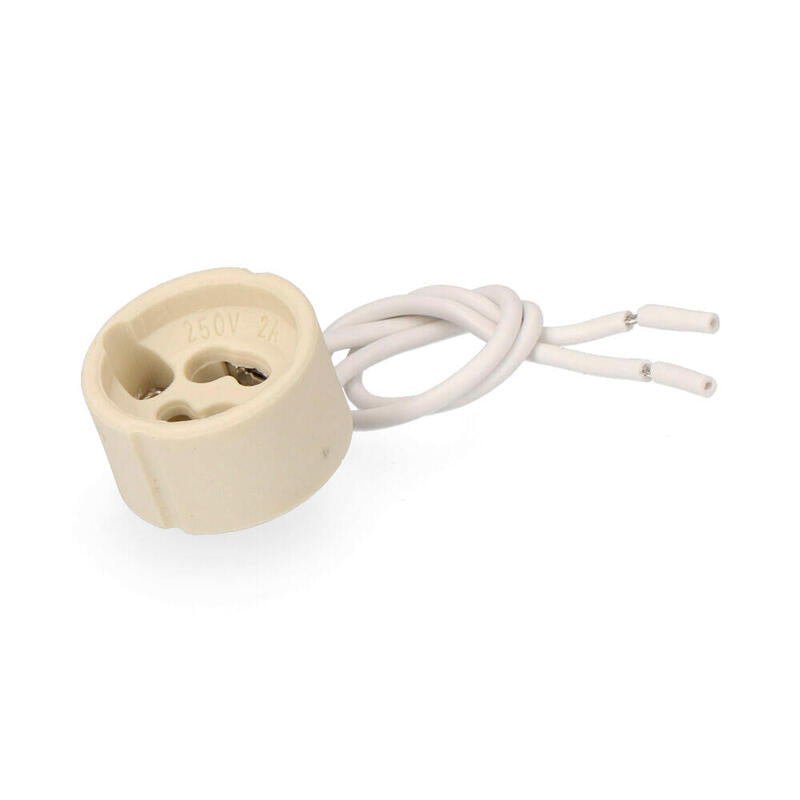 Pack De 5 Unidades - Portalamparas Halogeno Gu-10 2a 250v 15cm De Cable Envasado Edm