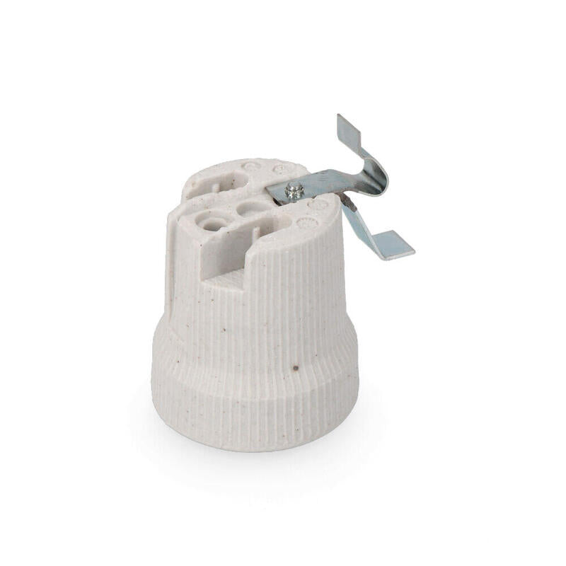 Pack De 5 Unidades - Portalamparas Porcelana E-27 Para Plafones Retractilado Solera