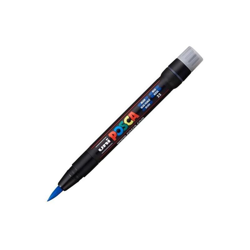 Pack De 5 Unidades Posca Marcador Pcf-350 No Permanente Punta Acrílica Estilo Pincel Azul