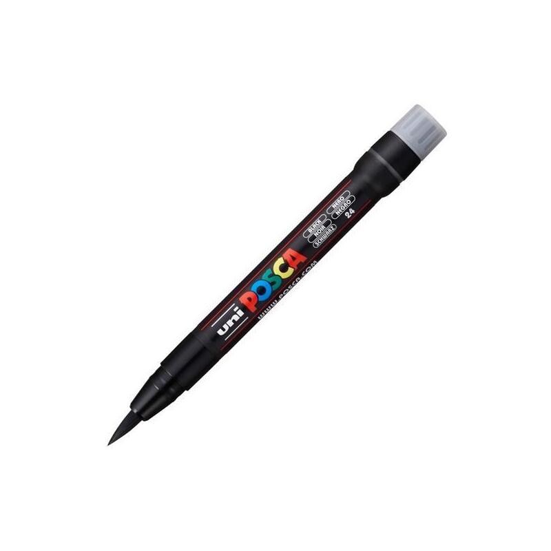 Pack De 5 Unidades Posca Marcador Pcf-350 No Permanente Punta Acrílica Estilo Pincel Negro