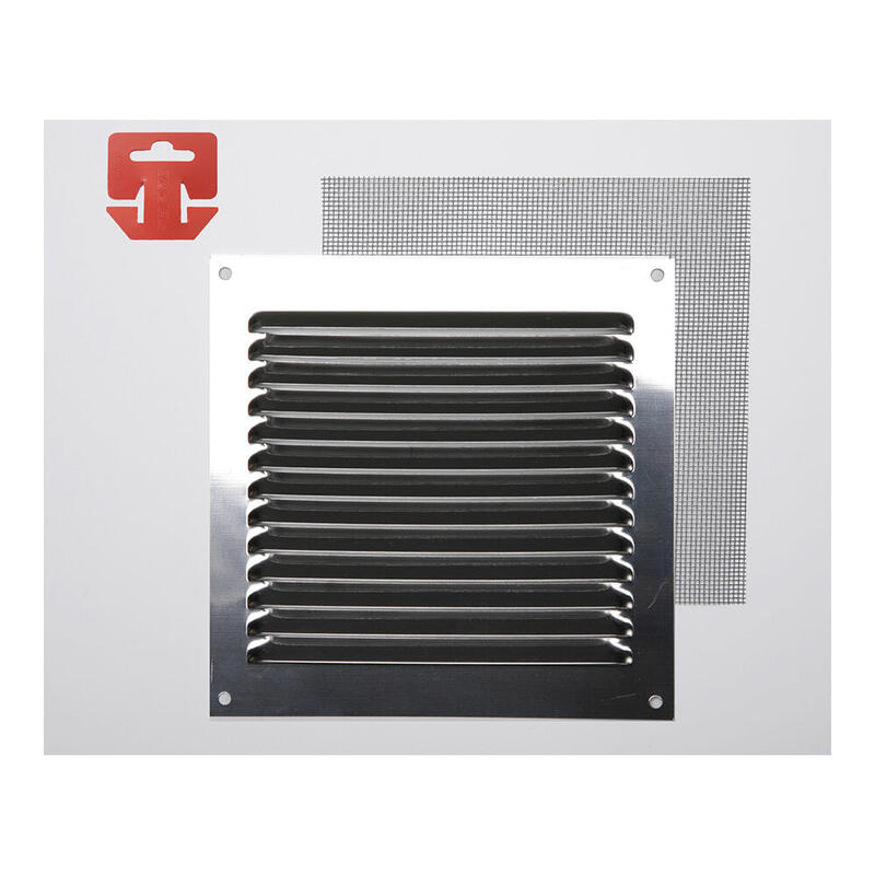 Pack De 5 Unidades - Rejilla Con Mosquitera. Acero Inoxidable 150x150mm (G)